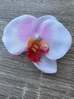 Orkide Hårclips med Krokodillespænde, hvid/lyserød🌸
